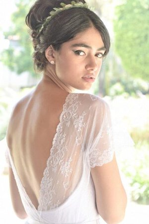 Robe de mariée facile discrete en chiffon avec décoration dentelle ceinture en étoffe - Photo 3