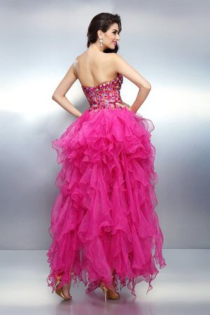 A-Linie Organza Mini Cocktailkleid mit Reißverschluss mit Empire Taille - Bild 2