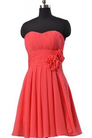 Herz-Ausschnitt A-Line trägerloser Ausschnitt mini Brautjungfernkleid mit Gürtel - Bild 2