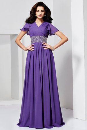 Prinzessin V-Ausschnitt Chiffon Stilvolles Anständiges Abendkleid - Bild 1