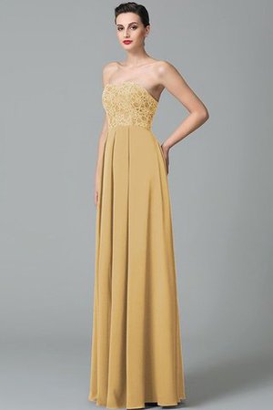 Robe demoiselle d'honneur longue naturel manche nulle avec chiffon avec zip - Photo 12