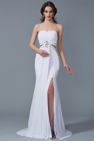 Robe de bal avec zip avec sans manches avec perle de traîne courte avec chiffon - Photo 1