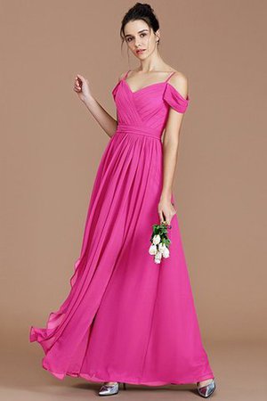 Prinzessin Chiffon Ärmelloses Schulterfreier Ausschnitt Bodenlanges Brautjungfernkleid - Bild 17