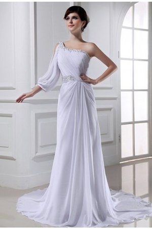 Abito da Sposa Senza Maniche A-Line con Perline in Chiffon Principessa - Foto 1