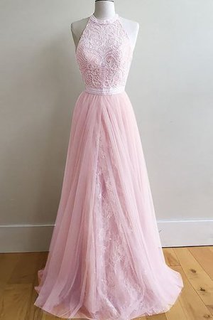 Robe de soirée longue avec sans manches textile en tulle de dos nu de princesse - Photo 3