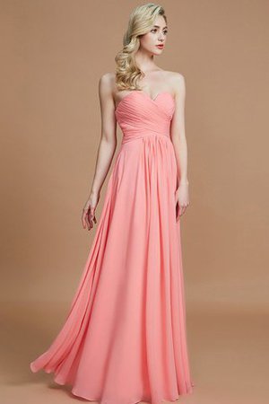 Natürliche Taile Prinzessin Bodenlanges Brautjungfernkleid ohne Ärmeln mit Herz-Ausschnitt - Bild 2