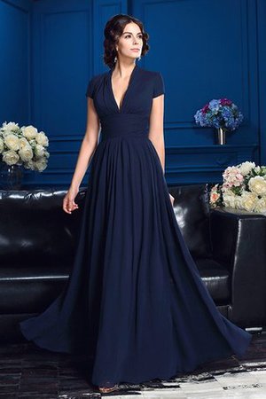 Reißverschluss Bodenlanges Anständiges Brautmutterkleid mit Applike aus Chiffon - Bild 4