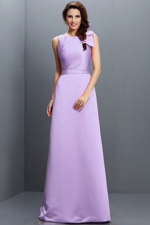 Robe demoiselle d'honneur longue en forme fermeutre eclair col en bateau en satin - Photo 19