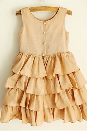 Robe de cortège enfant naturel avec gradins en chiffon longueur mollet de princesse - Photo 3