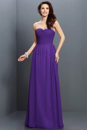 Robe demoiselle d'honneur ligne a avec zip en chiffon avec sans manches de princesse - Photo 24