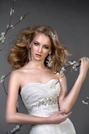 Vestido de Novia de Corte Sirena de Abalorio de Cordón de Sin mangas de Cola Corte - Foto 4