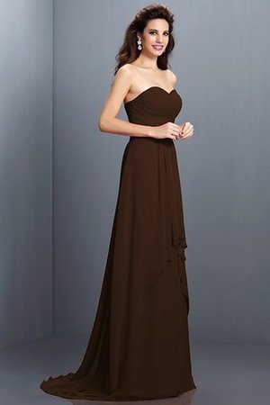 A Linie Ärmellos Prinzessin Sittsames Brautjungfernkleid mit Reißverschluss - Bild 7