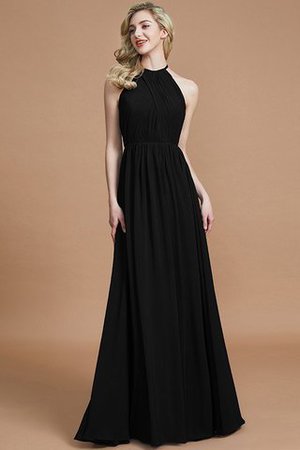 Robe demoiselle d'honneur naturel a-ligne manche nulle en chiffon de princesse - Photo 7