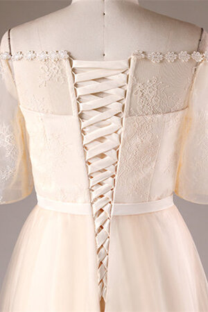 Robe de mariée avec lacets chaming en tout plein air informel courte - Photo 6