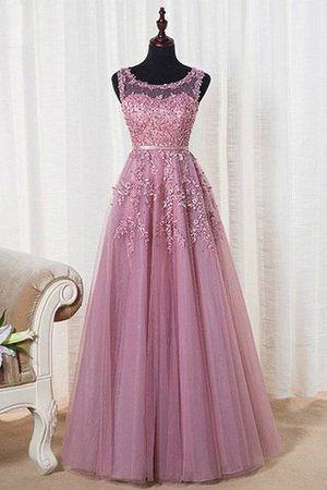 Tüll Prinzessin Normale Taille Ärmelloses Bodenlanges Abendkleid - Bild 2