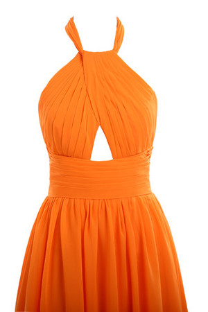 Ärmellos Chiffon Etui trägerlos ausgefallenes konservatives Abendkleid - Bild 2