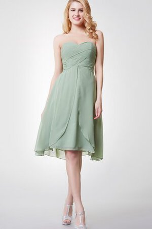 Robe demoiselle d'honneur luxueux simple entrecroisé avec gradins avec chiffon - Photo 1