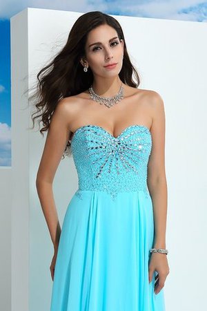 Chiffon Herz-Ausschnitt A-Linie Bodenlanges Abendkleid mit Perlen - Bild 7