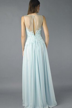 Abito da Ballo in Chiffon Lupetto Senza Maniche con Applique A-Line Naturale - Foto 2