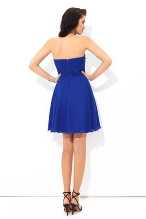 Robe de cocktail naturel bref a-ligne avec zip avec sans manches - Photo 2