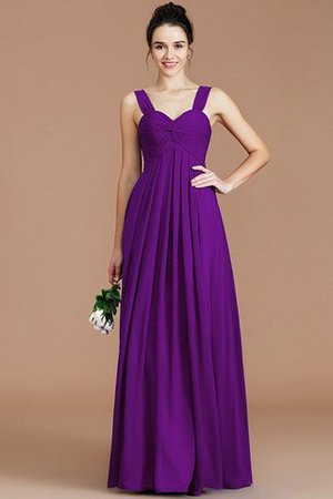 Robe demoiselle d'honneur naturel en chiffon de col en cœur jusqu'au sol d'empire - Photo 18