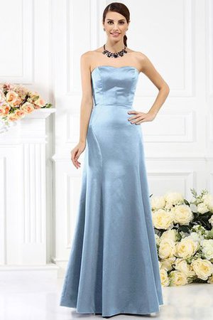 Robe demoiselle d'honneur longue de fourreau de bustier avec zip en satin - Photo 16