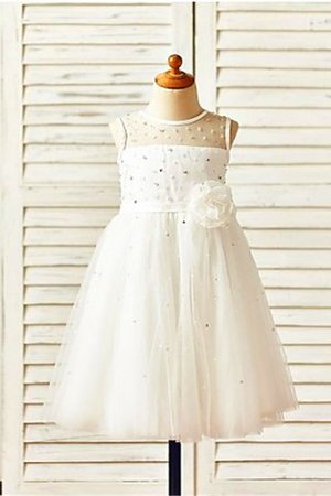 Robe de cortège enfant naturel col u profond de princesse ligne a textile en tulle - Photo 1