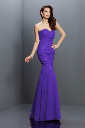 Chiffon Plissiertes Bodenlanges Brautjungfernkleid mit Herz-Ausschnitt mit Empire Taille - Bild 24