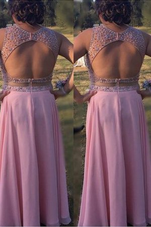 Abito da Ballo in Chiffon A-Line Schiena Nuda Principessa A Terra - Foto 2