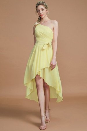 Robe demoiselle d'honneur courte avec zip manche nulle asymétrique avec chiffon - Photo 13