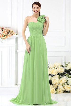 Robe demoiselle d'honneur plissage avec fleurs avec chiffon ligne a au drapée - Photo 26