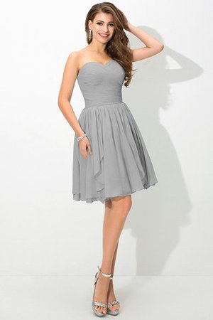Vestido de Dama de Honor de Sin mangas de Escote Corazón de Corto de Plisado - Foto 26