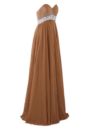 Robe de soirée naturel derniere tendance avec cristal manche nulle de traîne courte - Photo 3