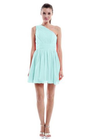 A linie Chiffon Reißverschluss stilvolles mini Brautjungfernkleid - Bild 1