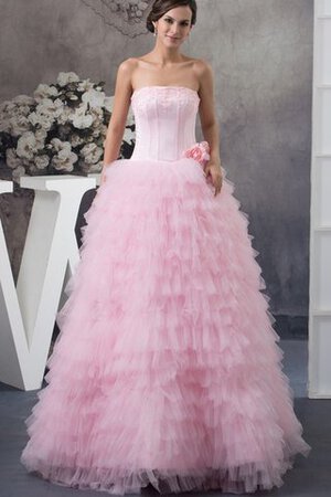 Duchesse-Linie Ärmelloses Jugendweihekleid mit Applike mit Rüschen - Bild 8