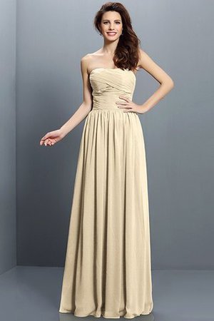 Prinzessin A Linie Plissiertes Bodenlanges Brautjungfernkleid aus Chiffon - Bild 6