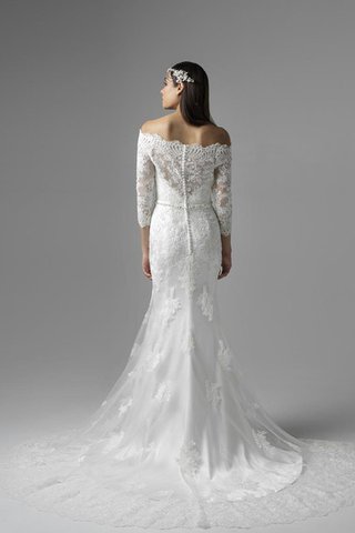 Vestido de Novia en Encaje de Apliques de Manga de longitud 3/4 de Sala de Iglesia - Foto 2