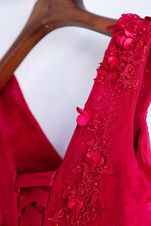 Absorbierend Dehnbarer Satin Formelles Romantisches Cocktailkleid mit Blume - Bild 4