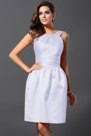 Satin Bateau Knielanges Brautjungfernkleid mit Natürlicher Taille mit Reißverschluss - Bild 28