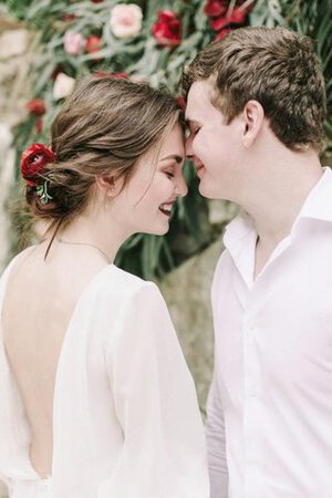 Robe de mariée simple femme branché ligne a a plage décolleté dans le dos - Photo 4