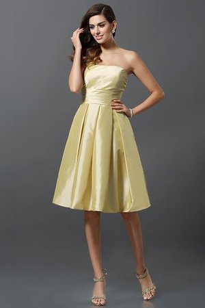 Robe demoiselle d'honneur courte naturel manche nulle a-ligne au niveau de genou - Photo 8