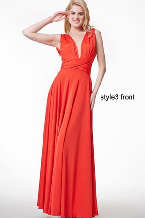 Robe demoiselle d'honneur nature elégant entrecroisé avec sans manches ruché - Photo 5