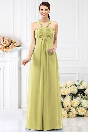 Robe demoiselle d'honneur longue plissé avec zip manche nulle grandes bretelles - Photo 8
