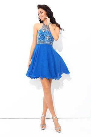 Nackenband A Linie Normale Taille Prinzessin Mini Cocktailkleid - Bild 3