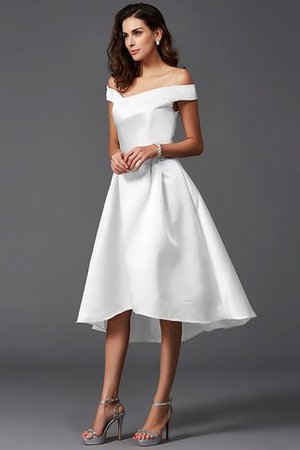 A Linie Schulterfrei Hoch Niedrig Rocklänge-asymmetrisches Mini Brautjungfernkleid - Bild 28