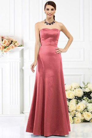 Robe demoiselle d'honneur longue de fourreau de bustier avec zip en satin - Photo 29