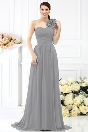 Robe demoiselle d'honneur plissage avec fleurs avec chiffon ligne a au drapée - Photo 27