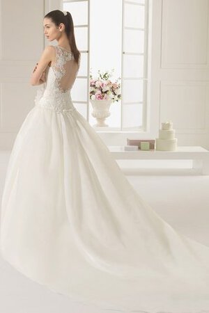 Robe de mariée romantique spécial de mode de bal de col bateau en chute - Photo 3