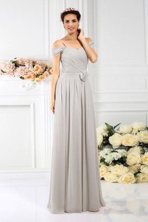 Chiffon Drapiertes Anständiges Bodenlanges Brautjungfernkleid mit Empire Taille - Bild 16