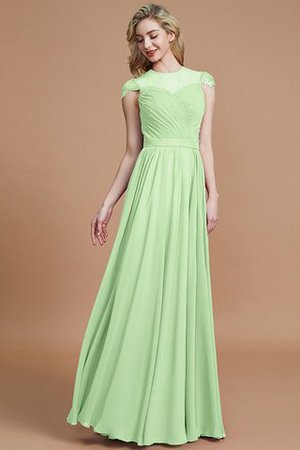 Robe demoiselle d'honneur naturel avec chiffon ligne a de princesse jusqu'au sol - Photo 31